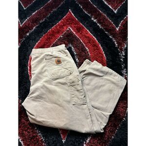 VTG Carhartt Double Knee Pants Mens 42x30 Brown Workwear Faded Distressed Grunge